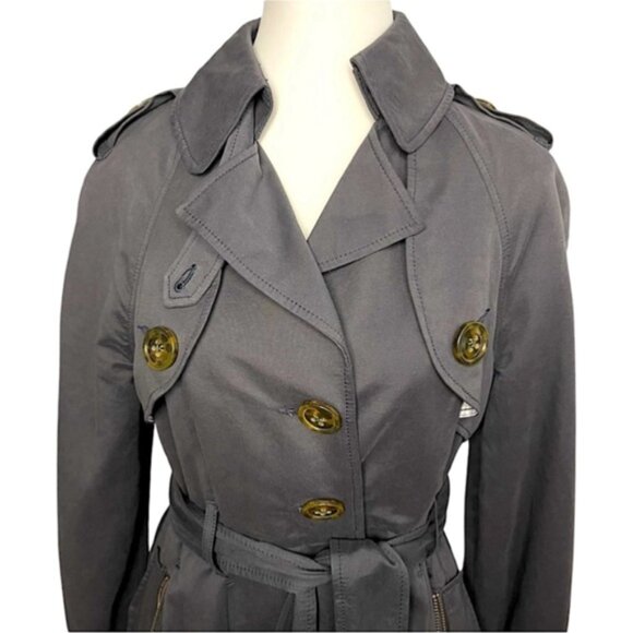 Millard Fillmore Statement Collar Short Trench Coat Flirty Skirt Design Size M - Picture 2 of 15